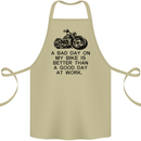 A Bad Day on My Bike Motorbike Biker Cotton Apron 100% Organic Khaki