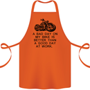 A Bad Day on My Bike Motorbike Biker Cotton Apron 100% Organic Orange