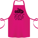 A Bad Day on My Bike Motorbike Biker Cotton Apron 100% Organic Pink