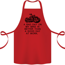 A Bad Day on My Bike Motorbike Biker Cotton Apron 100% Organic Red
