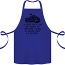 A Bad Day on My Bike Motorbike Biker Cotton Apron 100% Organic Royal Blue