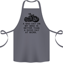 A Bad Day on My Bike Motorbike Biker Cotton Apron 100% Organic Steel