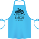 A Bad Day on My Bike Motorbike Biker Cotton Apron 100% Organic Turquoise