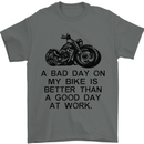 A Bad Day on My Bike Motorbike Biker Mens T-Shirt Cotton Gildan Charcoal
