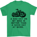 A Bad Day on My Bike Motorbike Biker Mens T-Shirt Cotton Gildan Irish Green