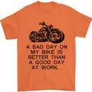 A Bad Day on My Bike Motorbike Biker Mens T-Shirt Cotton Gildan Orange
