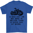 A Bad Day on My Bike Motorbike Biker Mens T-Shirt Cotton Gildan Royal Blue