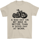 A Bad Day on My Bike Motorbike Biker Mens T-Shirt Cotton Gildan Sand