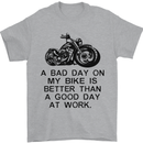 A Bad Day on My Bike Motorbike Biker Mens T-Shirt Cotton Gildan Sports Grey