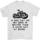 A Bad Day on My Bike Motorbike Biker Mens T-Shirt Cotton Gildan White