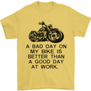 A Bad Day on My Bike Motorbike Biker Mens T-Shirt Cotton Gildan Yellow