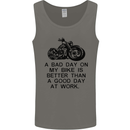 A Bad Day on My Bike Motorbike Biker Mens Vest Tank Top Charcoal