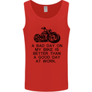 A Bad Day on My Bike Motorbike Biker Mens Vest Tank Top Red