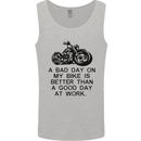 A Bad Day on My Bike Motorbike Biker Mens Vest Tank Top Sports Grey