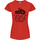 A Bad Day on My Bike Motorbike Biker Womens Petite Cut T-Shirt Red