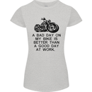 A Bad Day on My Bike Motorbike Biker Womens Petite Cut T-Shirt Sports Grey