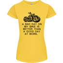 A Bad Day on My Bike Motorbike Biker Womens Petite Cut T-Shirt Yellow