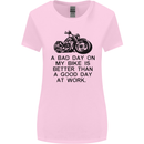 A Bad Day on My Bike Motorbike Biker Womens Wider Cut T-Shirt Light Pink