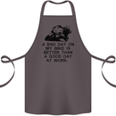A Bad Day on My Bike Motorcycle Biker Cotton Apron 100% Organic Dark Grey