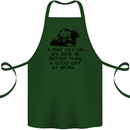 A Bad Day on My Bike Motorcycle Biker Cotton Apron 100% Organic Forest Green