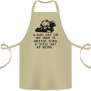 A Bad Day on My Bike Motorcycle Biker Cotton Apron 100% Organic Khaki