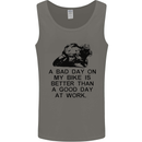 A Bad Day on My Bike Motorcycle Biker Mens Vest Tank Top Charcoal