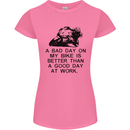 A Bad Day on My Bike Motorcycle Biker Womens Petite Cut T-Shirt Azalea