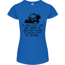 A Bad Day on My Bike Motorcycle Biker Womens Petite Cut T-Shirt Royal Blue