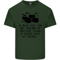 A Bad Day on My Drums Drummer Drumming Mens Cotton T-Shirt Tee Top Forest Green