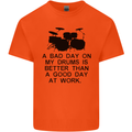 A Bad Day on My Drums Drummer Drumming Mens Cotton T-Shirt Tee Top Orange