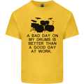 A Bad Day on My Drums Drummer Drumming Mens Cotton T-Shirt Tee Top Yellow
