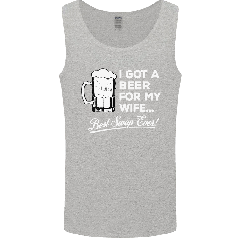 A Beer for My Wife Funny Alcohol BBQ Mens Vest Tank Top Sports Grey