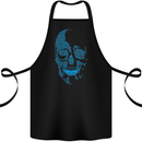 A Blue Skull Made of Guitars Guitarist Cotton Apron 100% Organic Black