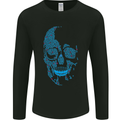A Blue Skull Made of Guitars Guitarist Mens Long Sleeve T-Shirt Black