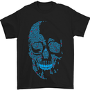A Blue Skull Made of Guitars Guitarist Mens T-Shirt Cotton Gildan Black