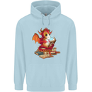 A Book Reading Dragon Bookworm Fantasy Childrens Kids Hoodie Light Blue