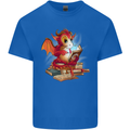 A Book Reading Dragon Bookworm Fantasy Mens Cotton T-Shirt Tee Top Royal Blue