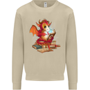 A Book Reading Dragon Bookworm Fantasy Mens Sweatshirt Jumper Sand