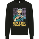 A Boy Who Loves Anime and Gaming Gamer Kids Sweatshirt Jumper Black