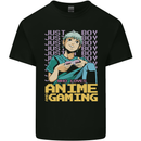A Boy Who Loves Anime and Gaming Gamer Kids T-Shirt Childrens Black