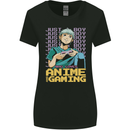 A Boy Who Loves Anime and Gaming Gamer Womens Wider Cut T-Shirt Black