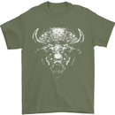 A Buffalo Head Mens T-Shirt 100% Cotton Military Green