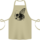 A Butterfly Skull Cotton Apron 100% Organic Khaki