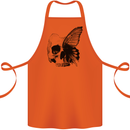 A Butterfly Skull Cotton Apron 100% Organic Orange