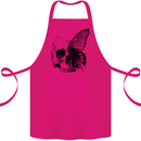 A Butterfly Skull Cotton Apron 100% Organic Pink