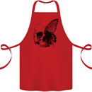 A Butterfly Skull Cotton Apron 100% Organic Red