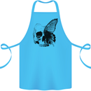 A Butterfly Skull Cotton Apron 100% Organic Turquoise