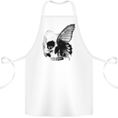 A Butterfly Skull Cotton Apron 100% Organic White