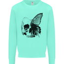 A Butterfly Skull Kids Sweatshirt Jumper Peppermint