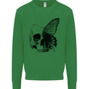 A Butterfly Skull Mens Sweatshirt Jumper Irish Green